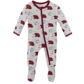 Girl's Print Bamboo Footie with Zipper - Natural Art Class Baby & Toddler Sleepwear