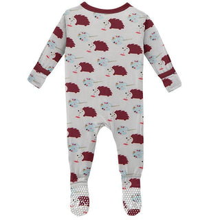 Girl's Print Bamboo Footie with Zipper - Natural Art Class Baby & Toddler Sleepwear