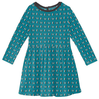 Girl's Print Bamboo Long Sleeve Twirl Dress - Bay Penguins Baby & Toddler Dresses