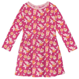 Girl's Print Bamboo Long Sleeve Twirl Dress - Calypso Orange Cream Baby & Toddler Dresses