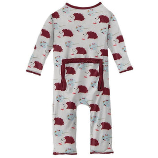 Girl's Print Bamboo Muffin Ruffle Coverall with Zipper - Natural Art Class Baby & Toddler Sleepwear