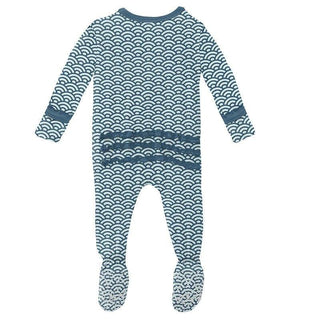 Girl's Print Bamboo Muffin Ruffle Footie with Zipper - Fresh Air Waves Baby & Toddler Sleepwear