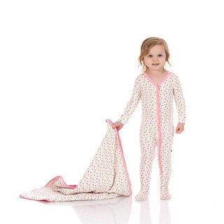 Girl's Print Bamboo Muffin Ruffle Footie with Zipper - Natural Buds (15ANV) Baby & Toddler Sleepwear