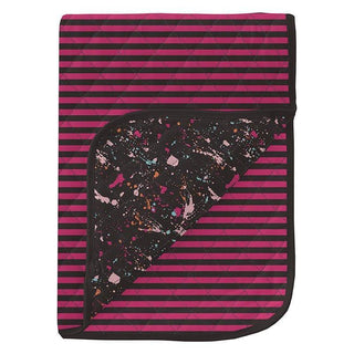 Girl's Print Bamboo Quilted Toddler Blanket - Awesome Stripe & Calypso Splatter Paint Swaddling & Receiving Blankets