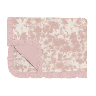 Girl's Print Bamboo Ruffle Toddler Blanket - Baby Rose Tie Dye Swaddling & Receiving Blankets
