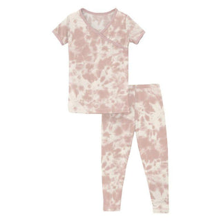 Girl's Print Bamboo Short Sleeve Kimono Pajama Set - Baby Rose Tie Dye Baby & Toddler Sleepwear