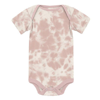 Girl's Print Bamboo Short Sleeve One Piece - Baby Rose Tie Dye Baby One-Pieces