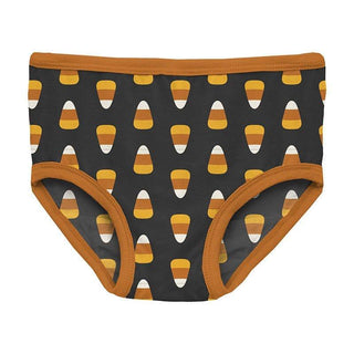Girl's Print Bamboo Underwear - Midnight Candy Corn Toddler Underwear