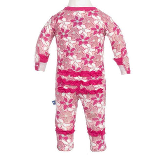 Girl's Bamboo Ruffle Footie with Snaps, Desert Flower Baby & Toddler Sleepwear