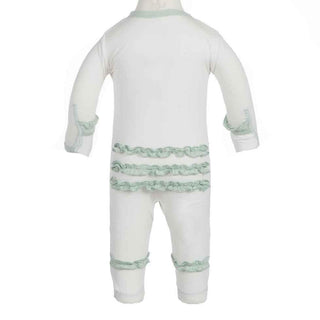 Girls Solid Bamboo Ruffle Footie with Snaps, Natural with Aloe Baby & Toddler Sleepwear
