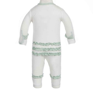 Girls Solid Bamboo Ruffle Footie with Snaps, Natural with Aloe Baby & Toddler Sleepwear