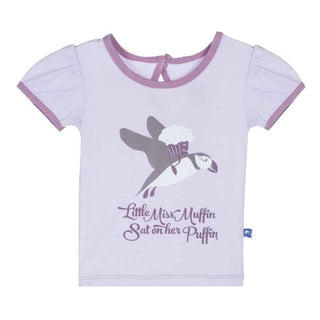 Girls Print Bamboo Short Sleeve Puff Tee, Thistle Little Miss Muffin Baby & Toddler Tops
