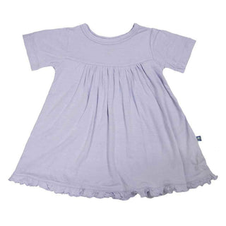 Girl's Basic Solid Bamboo Short Sleeve Swing Dress, Lilac Baby & Toddler Dresses