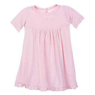 Girl's Basic Solid Bamboo Short Sleeve Swing Dress, Lotus Baby & Toddler Dresses