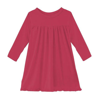 Girl's Solid Bamboo Classic Long Sleeve Swing Dress - Cherry Pie Baby & Toddler Dresses