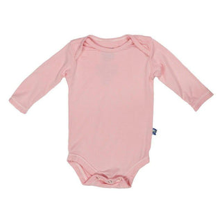 Girl's Solid Bamboo Long Sleeve One Piece Bodysuit - Lotus Baby One-Pieces
