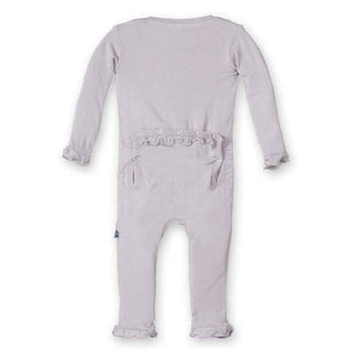 Girls Solid Bamboo Muffin Ruffle Coverall - Feather Baby & Toddler Sleepwear