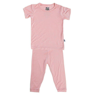 Girl's Solid Bamboo Short Sleeve Pajama Set - Lotus Baby & Toddler Sleepwear