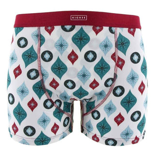 Holiday Men's Bamboo Boxer Brief Set, Holiday Lights & Natural Ornaments Underwear