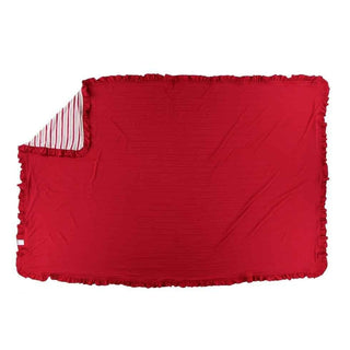 Holiday Bamboo Ruffle Toddler Blanket - Natural Vintage Ornaments, One Size Swaddling & Receiving Blankets