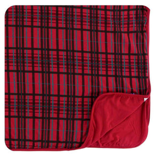 Holiday Bamboo Toddler Blanket - Christmas Plaid, One Size Swaddling & Receiving Blankets