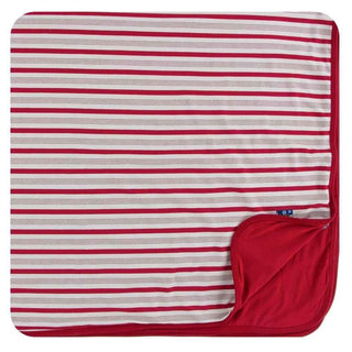 Holiday Bamboo Toddler Blanket - Rose Gold Candy Cane Stripe, One Size Swaddling & Receiving Blankets