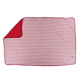 Holiday Bamboo Toddler Blanket - Rose Gold Candy Cane Stripe, One Size Swaddling & Receiving Blankets