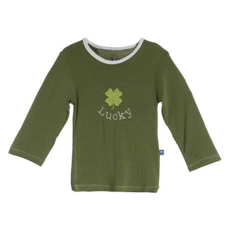 Holiday Bamboo Long Sleeve Applique Tee, Moss Clover Baby & Toddler Tops