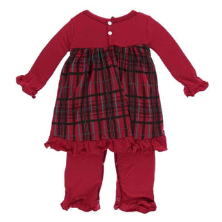 Holiday Bamboo Long Sleeve Dress Romper - Christmas Plaid Baby & Toddler Dresses