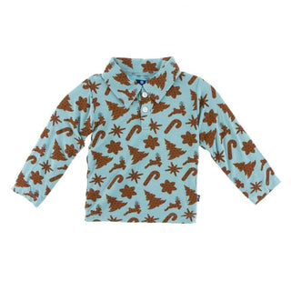 Holiday Bamboo Long Sleeve Polo Shirt, Christmas Cookies Baby & Toddler Tops