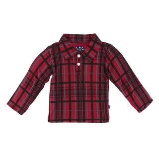 Holiday Bamboo Long Sleeve Polo Shirt, Christmas Plaid Baby & Toddler Tops
