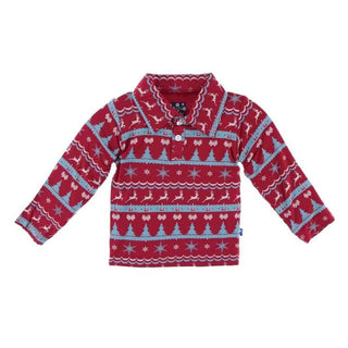 Holiday Bamboo Long Sleeve Polo Shirt, Nordic Print Baby & Toddler Tops