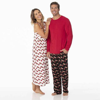 KicKee Men's Print Bamboo Long Sleeve Pajama Set - Midnight Ornaments Pajamas