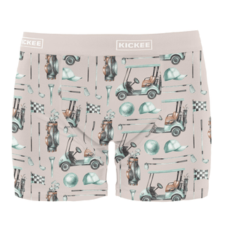 Men's Bamboo Boxer Brief - Latte Golf KicKee Pants Size: S