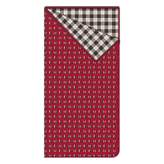 Kids Print Bamboo Reversible Quilted Sleepover Bag, Crimson Penguins & Midnight Holiday Plaid - One Size Baby & Toddler Sleepwear