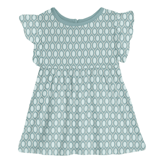 Bamboo Short Sleeve Lola Swing Dress - Jade Wavy Lattice KicKee Pants Size: 2T