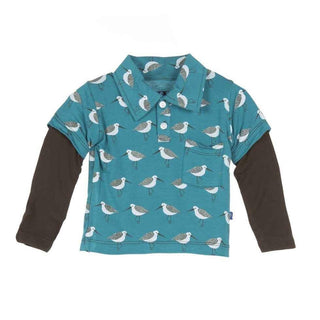 Bamboo Long Sleeve Double Layer Polo Shirt, Bay Sandpiper Baby & Toddler Tops