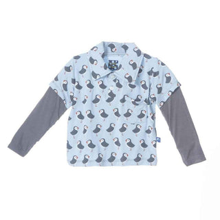 Bamboo Long Sleeve Double Layer Polo Shirt Pond Puffin Baby & Toddler Tops