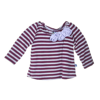 Bamboo Long Sleeve Flower Tee, Girl Tundra Stripe Baby & Toddler Tops