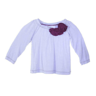 Solid Bamboo Long Sleeve Flower Tee, Lilac with Melody Baby & Toddler Tops