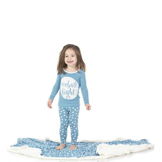 Bamboo Long Sleeve Graphic Tee Pajama Set - Blue Moon Snowballs Baby & Toddler Sleepwear