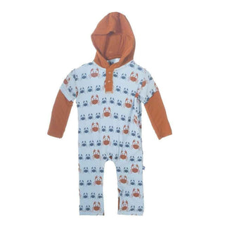 Bamboo Long Sleeve Hoodie Romper-Pond Crabbies Baby One-Pieces