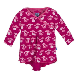 Bamboo Long Sleeve Kimono Hi Lo Tee, Rhododendron Field Mouse Baby & Toddler Tops
