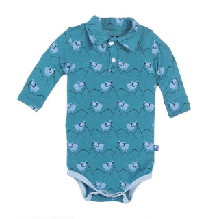 Bamboo Long Sleeve Polo One-Piece, Bay Mountain Goat Baby One-Pieces