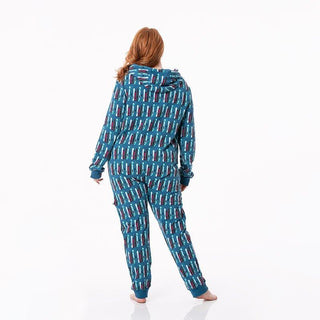 Bamboo Adult Fleece Jumpsuit with Hood - Twilight Skis Baby One-Pieces