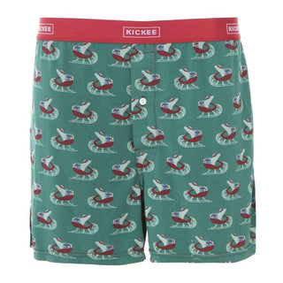 Men's Print Bamboo Boxer Short - Ivy Sled Underwear
