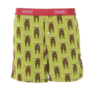 Men's Print Bamboo Boxer Short - Meadow Bad Moose Underwear