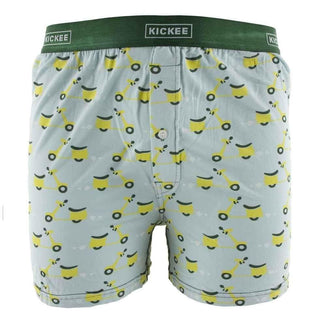 Men's Print Bamboo Boxer Short - Spring Sky Scooter Underwear