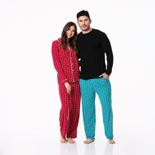 Men's Print Bamboo Long Sleeve Pajama Set - Bay Penguins KicKee Pants Size: S