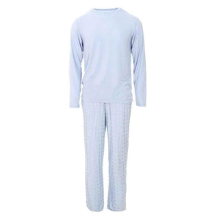 Men's Print Bamboo Long Sleeve Pajama Set - Frost Silver Trees Pajamas
